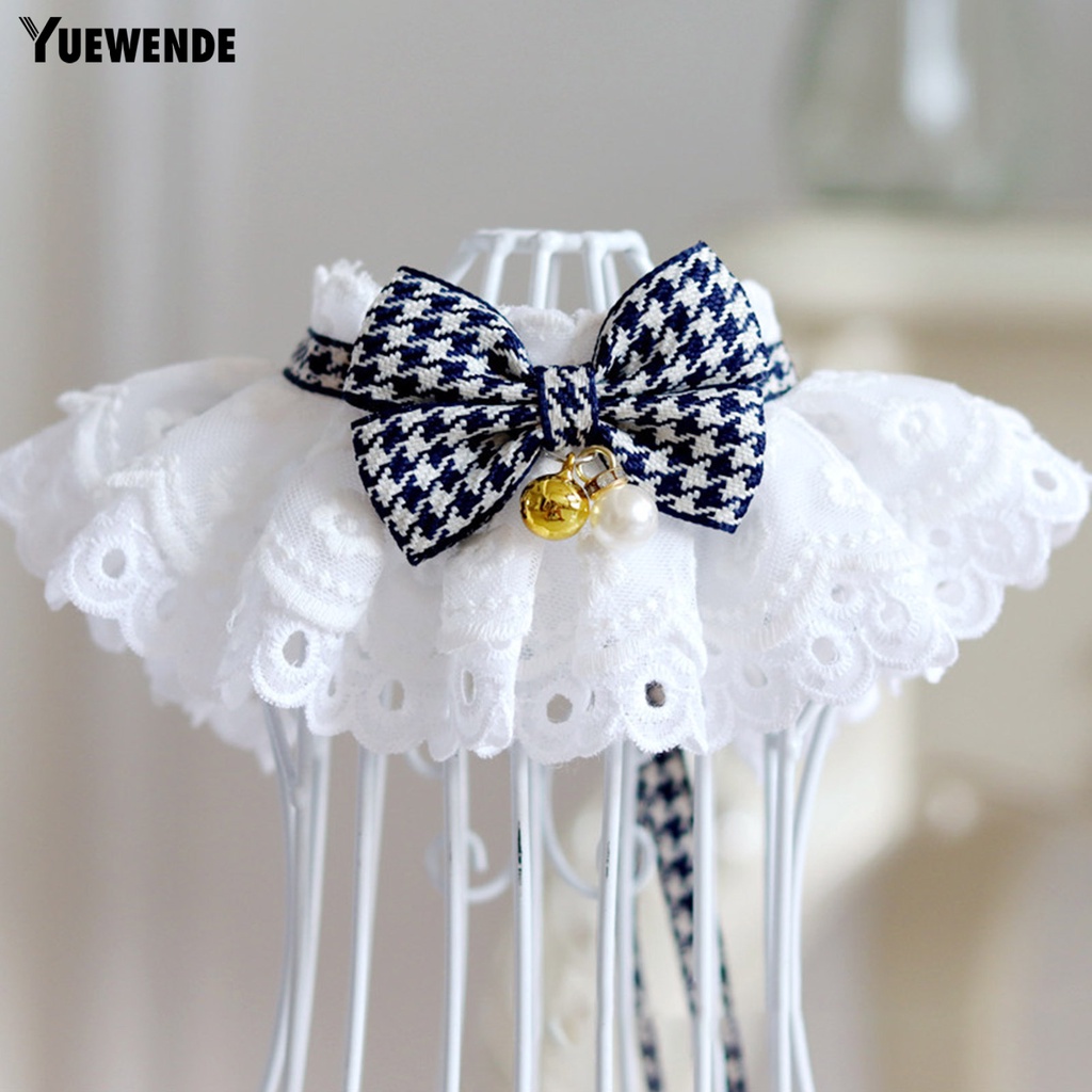 Yq.e Khăn Choàng Cổ Trang Trí Viền Ren Thời Trang Thủ Công Cho Thú Cưng Bên Ngoài