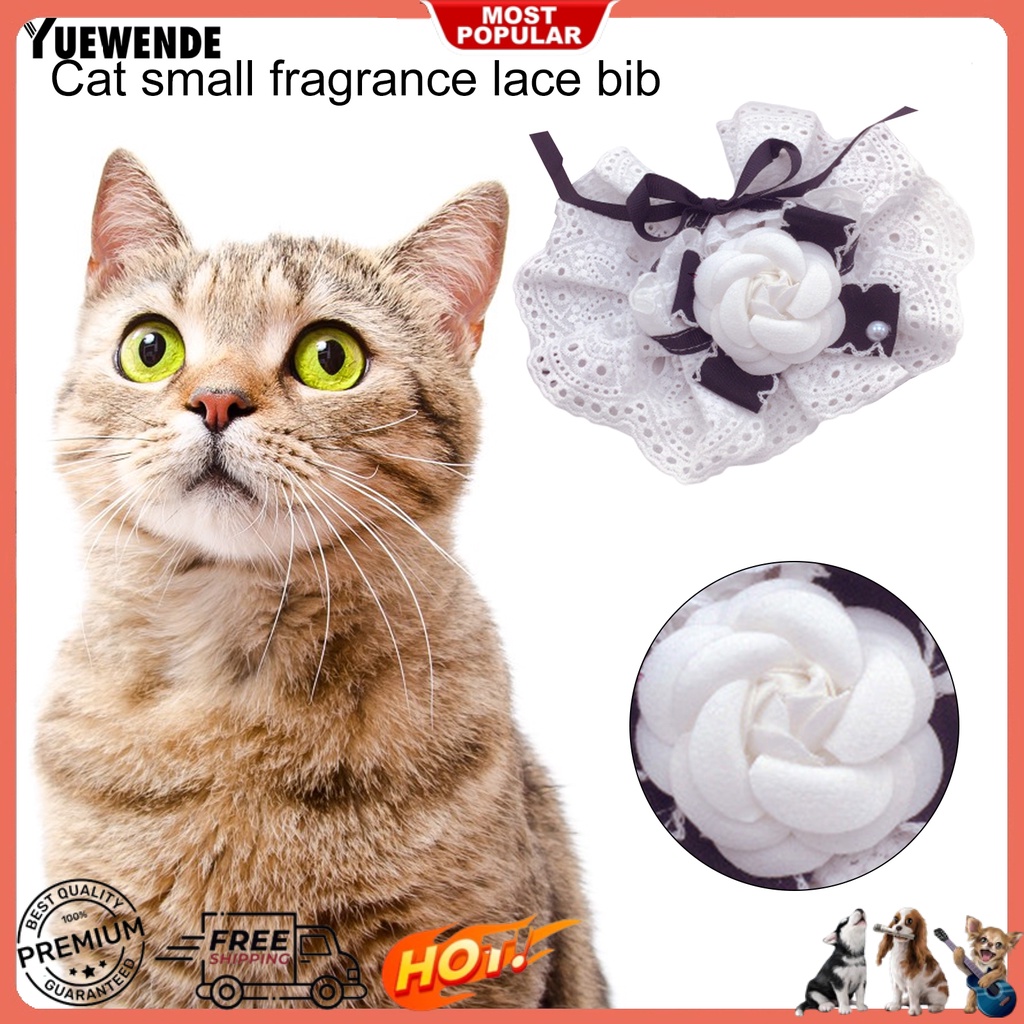 Yq.e Vòng Cổ Yếm Thắt Nơ Hoa Tinh Tế Dễ Mặc Tại Nhà Cho Thú Cưng