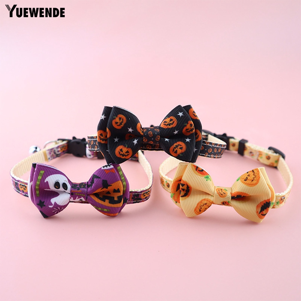 Yq.e Vòng Cổ Bằng Polyester In Họa Tiết Hoạt Hình Dễ Điều Chỉnh Chống Mài Mòn Dễ Tháo Gỡ Không Khí Bí Ngô Ma Bí Ngô Halloween Cho Thú