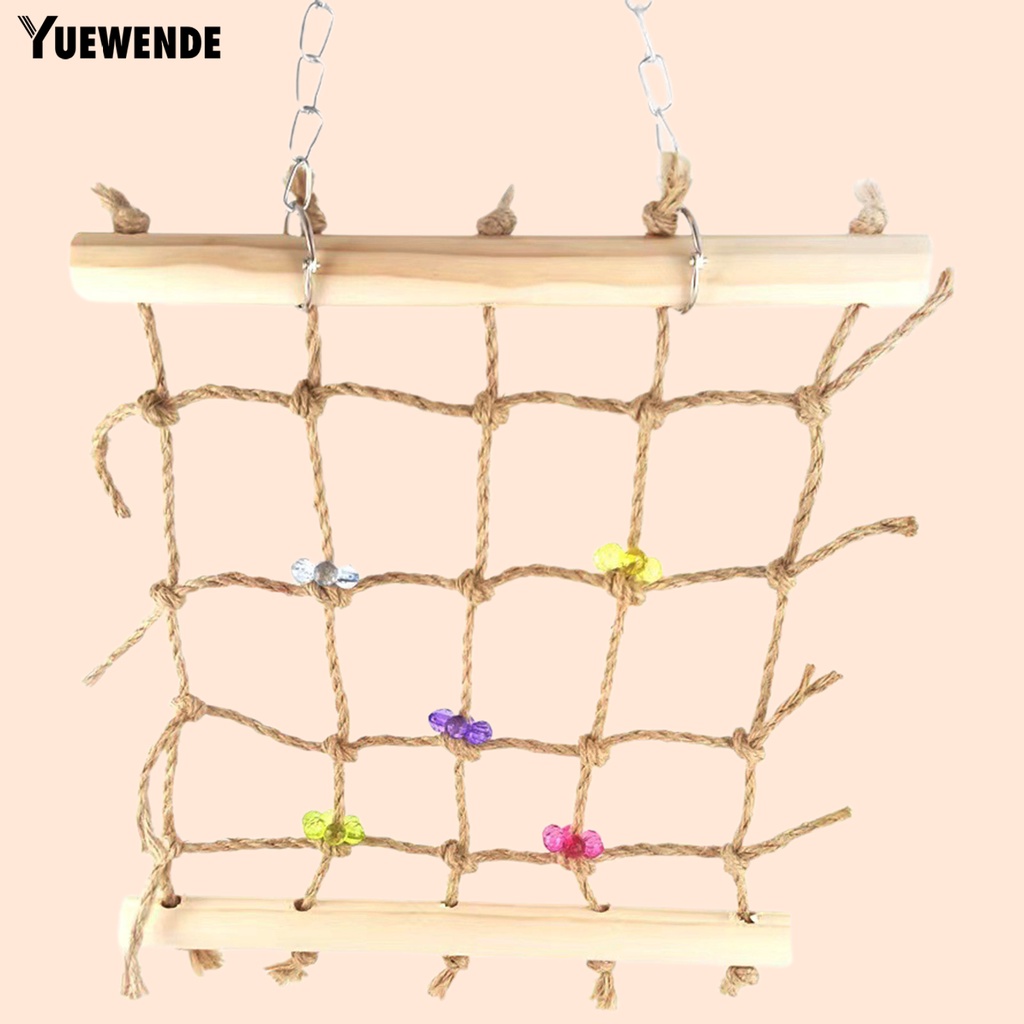 Yq.e Đồ Chơi Dây Thừng Treo Họa Tiết Hoa Và Chim Bằng Vải Lanh Thủ Công Tinh Tế Dành Cho Chim Gia Đình