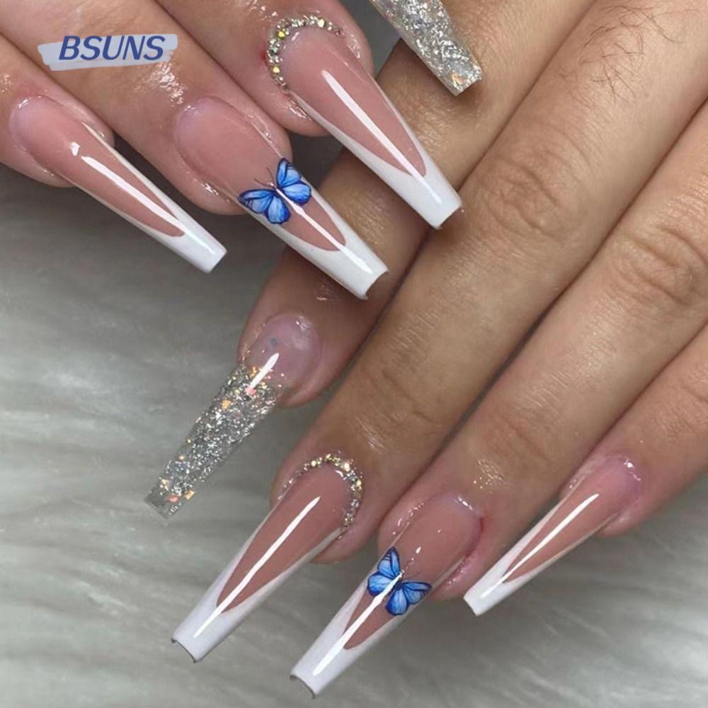 Set 24 Móng Tay Giả Hình Bướm