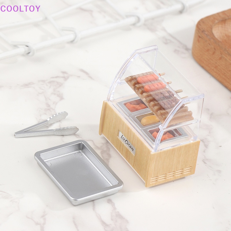 1 Set Mô Hình Tủ Trưng Bày Bánh Mì / Bánh Nướng BBQ / Xúc Xích Tỉ Lệ 1: 12 Trang Trí Nhà Búp Bê