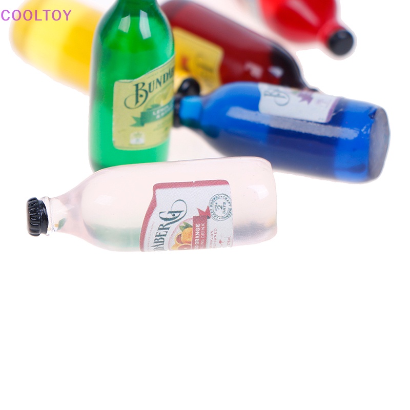 Set 6 Chai Rượu Mini Tỉ Lệ 1 / 12 Xinh Xắn Dùng Để Trang Trí Nhà Búp Bê