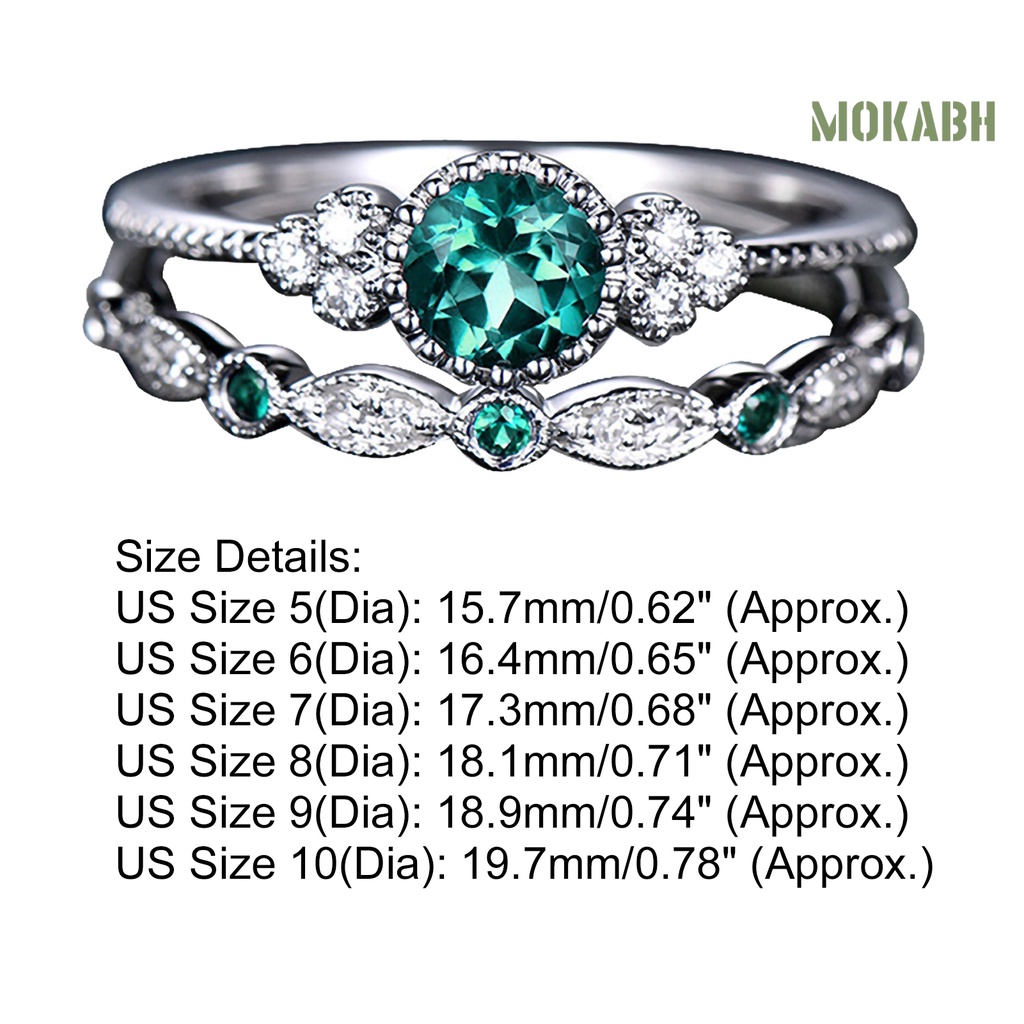 Bộ 2 Nhẫn Đeo Ngón Tay Không Gây Dị Ứng Bền Bỉ Thời Trang Thích Hợp Làm Quà Tặng