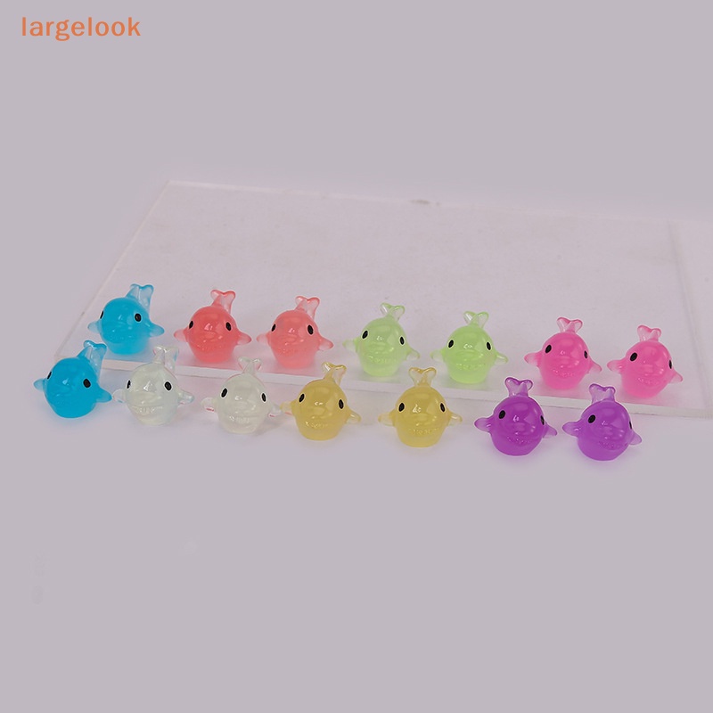 Set 5 Mặt Dây Chuyền Hình Cá Heo Bằng Nhựa Phát Quang Dễ Thương Trang Trí Tiểu Cảnh