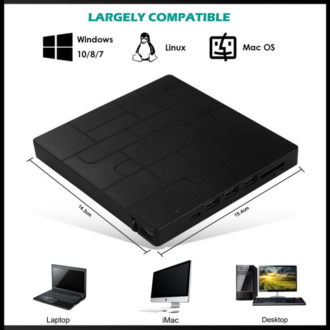 Ổ Đĩa Quang Học Đa Năng Zevaret Usb 3.0 Cho Máy Tính