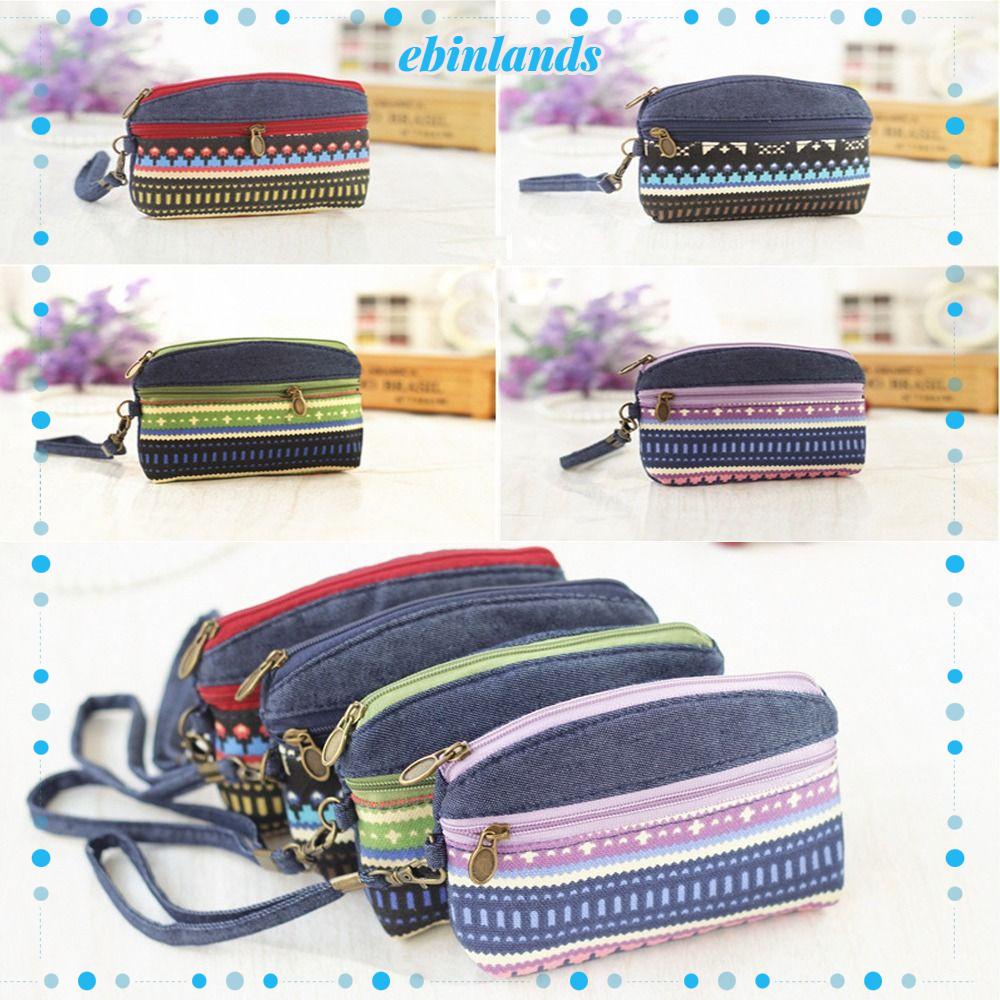 Ebinlands Ví Đựng Tiền Xu Chìa Khóa Mỹ Phẩm Đồ Trang Điểm Cho Nữ Có Dây Kéo