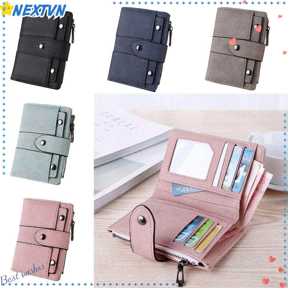 Ví Da PU Gập Ba Đựng Tiền, Thẻ Tiện Lợi