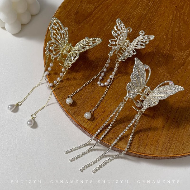 Kẹp Tóc Bướm Đính Ngọc Trai Sang Trọng Cho Nữ Mã 2023