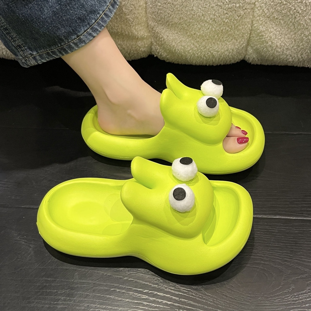 Dép Sandal Một Mảnh Đế Dày Họa Tiết Thỏ Mắt To Thời Trang Mùa Hè 2023 Cho Nữ AA4392