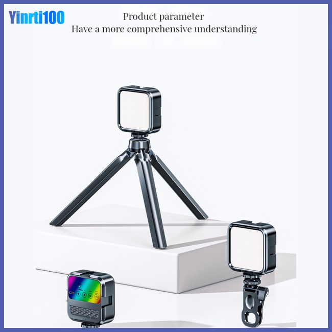 Đèn Chụp Ảnh Rgb Mini Cầm Tay Kèm Kẹp Tripod Tiện Dụng Cho Điện Thoại