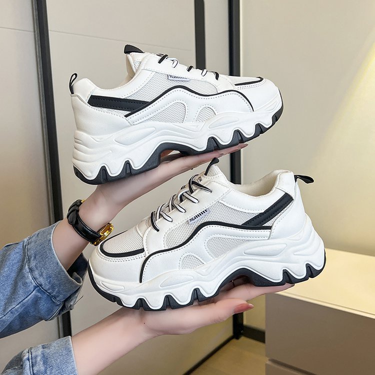 Giày Thể Thao Đế Bằng Phối Lưới Phong Cách Năng Động Trẻ Trung Dành Cho Nữ