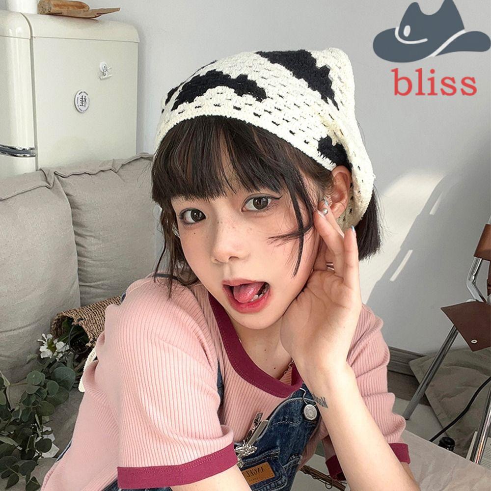 Băng Đô Đan Len Co Giãn Họa Tiết Dâu Tây / Cherry Dễ Thương