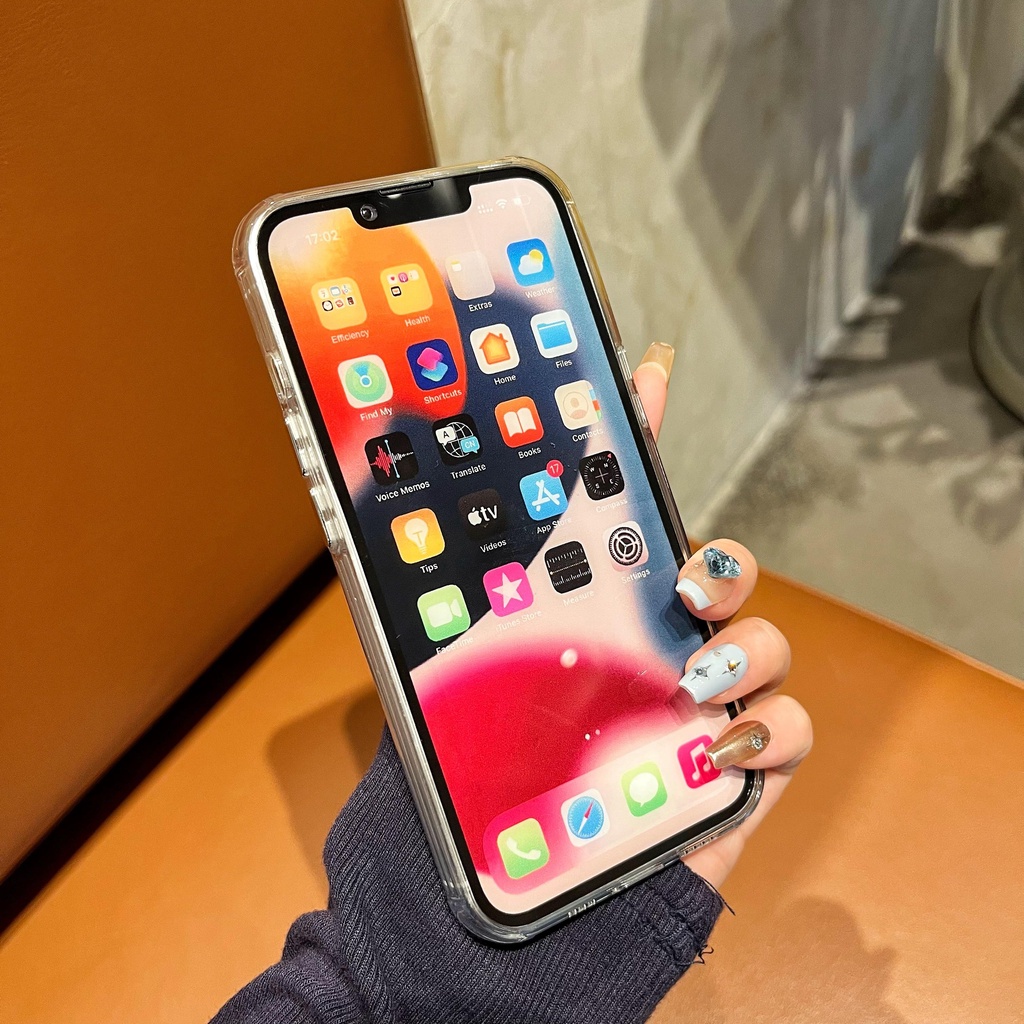 Ốp Điện Thoại TPU Mềm Trong Suốt Hai Mặt Chống Sốc In Hình Cún Bơi Lội Cho iPhone 14 13 12 11 Pro Max