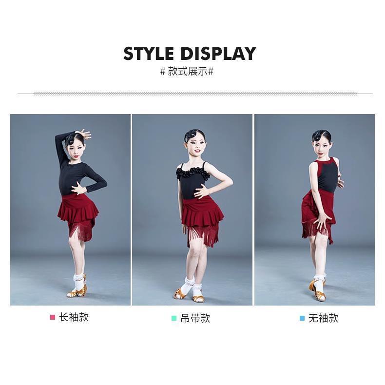 Đầm Khiêu Vũ Latin Không Tay Thiết Kế Mới Cao Cấp Thời Trang Dành Cho Bé Gái