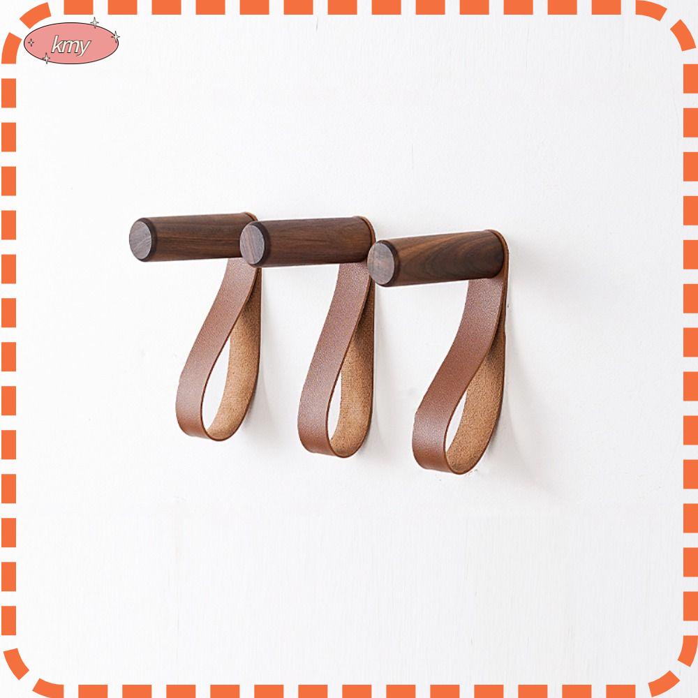 Set 3 Móc Treo Đồ Gắn Tường Bằng Gỗ Màu Đen Phong Cách Vintage