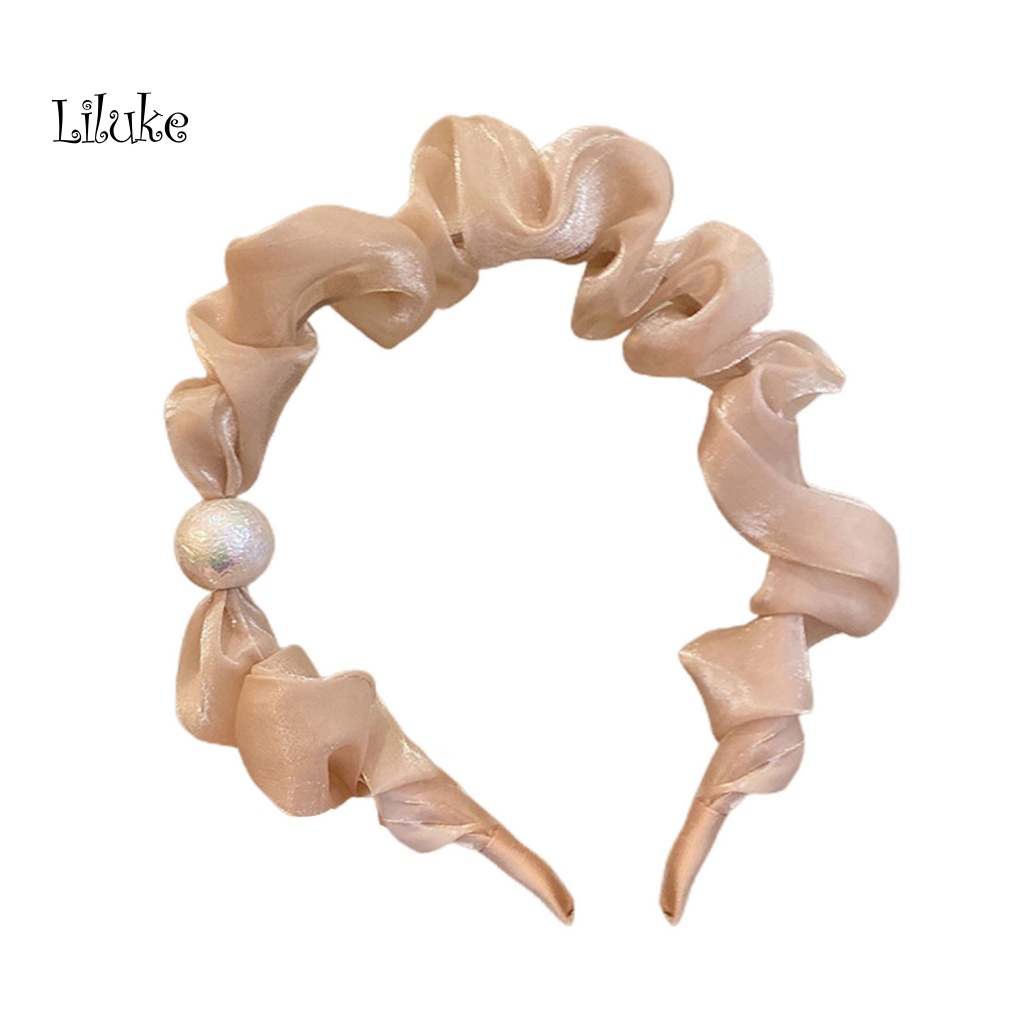 Băng Đô Cài Tóc Đính Ngọc Trai Giả Chống Trượt Màu Sắc Thời Trang Cho Nữ