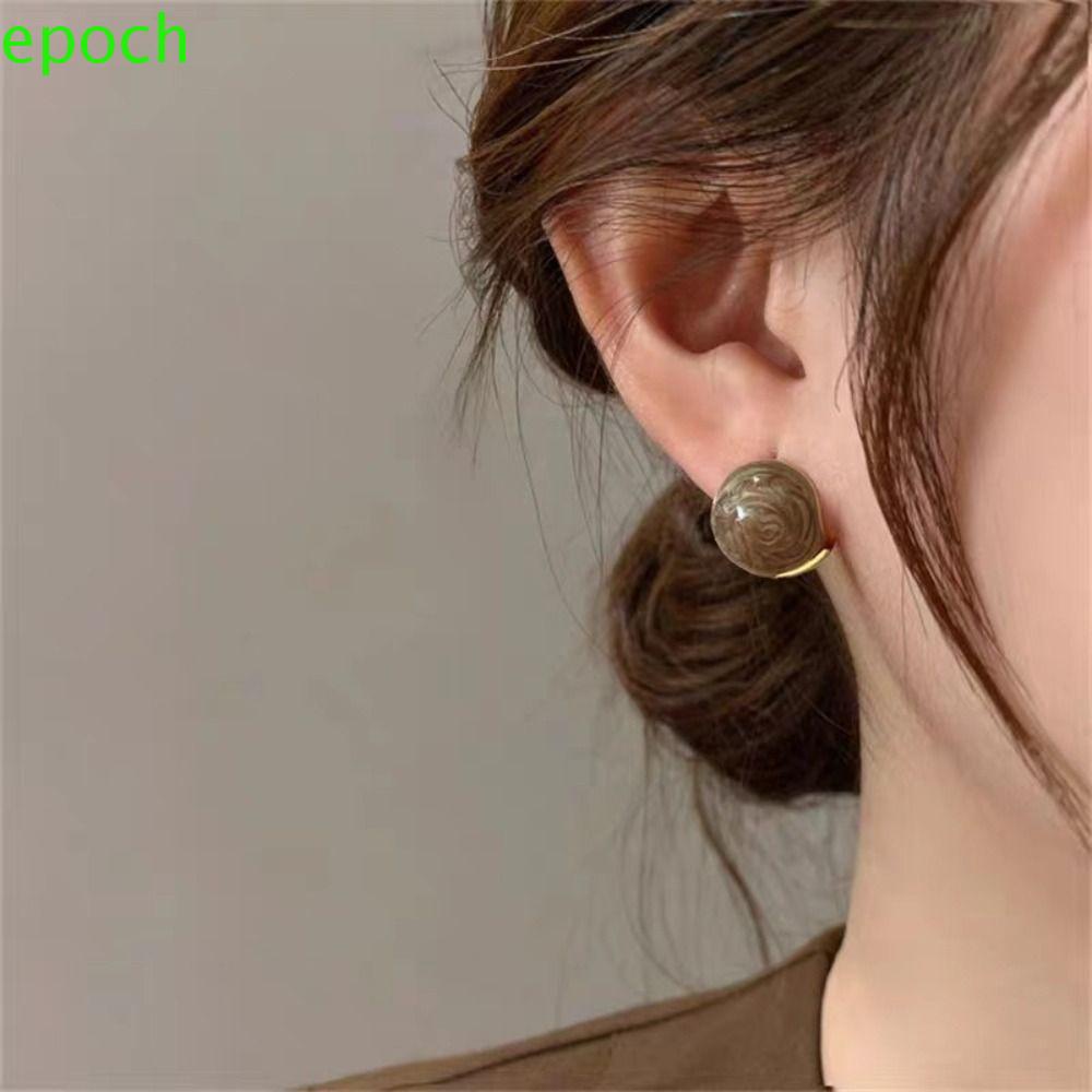 Epoch Bông Tai Đính Hạt Tròn Tráng Men Phong Cách Retro Thời Trang Dành Cho Nữ