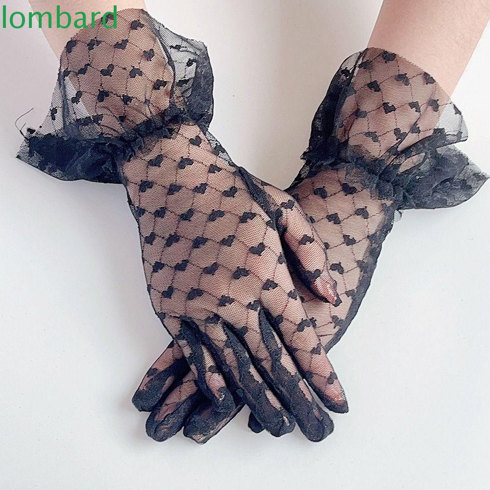 Găng Tay Chống Nắng Phối Ren Lưới Mỏng Có Thể Chạm Màn Hình Cảm Ứng Cho Nữ