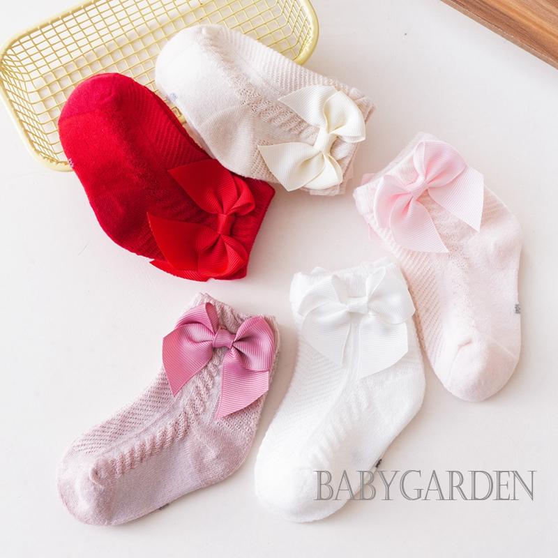 Vớ Cotton Mềm Mỏng Đính Nơ Xinh Xắn Cho Bé Gái 0-3 Tuổi