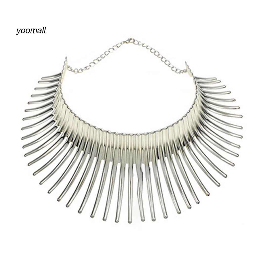 Vòng Cổ Choker Kim Loại Mặt Hình Học Trang Trí Dễ Phối Đồ Cho Nữ