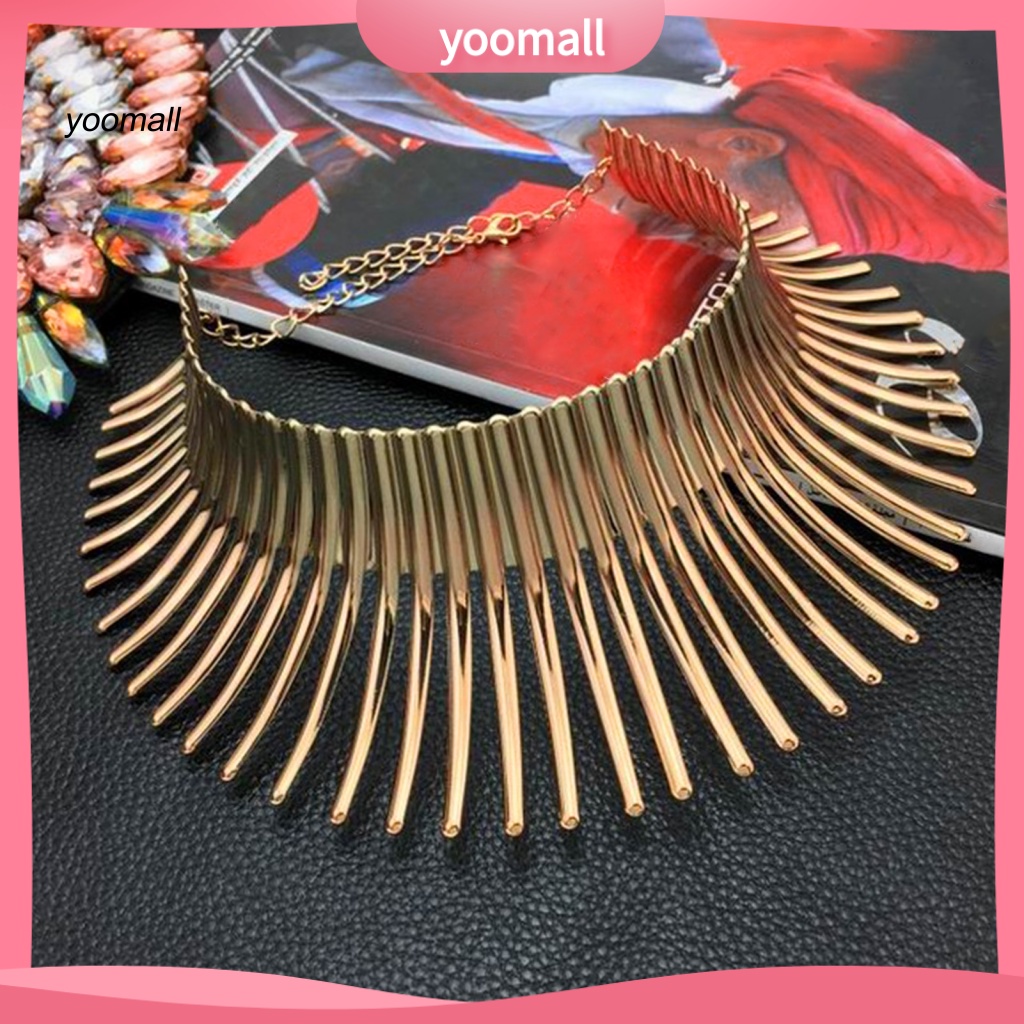 Vòng Cổ Choker Kim Loại Mặt Hình Học Trang Trí Dễ Phối Đồ Cho Nữ