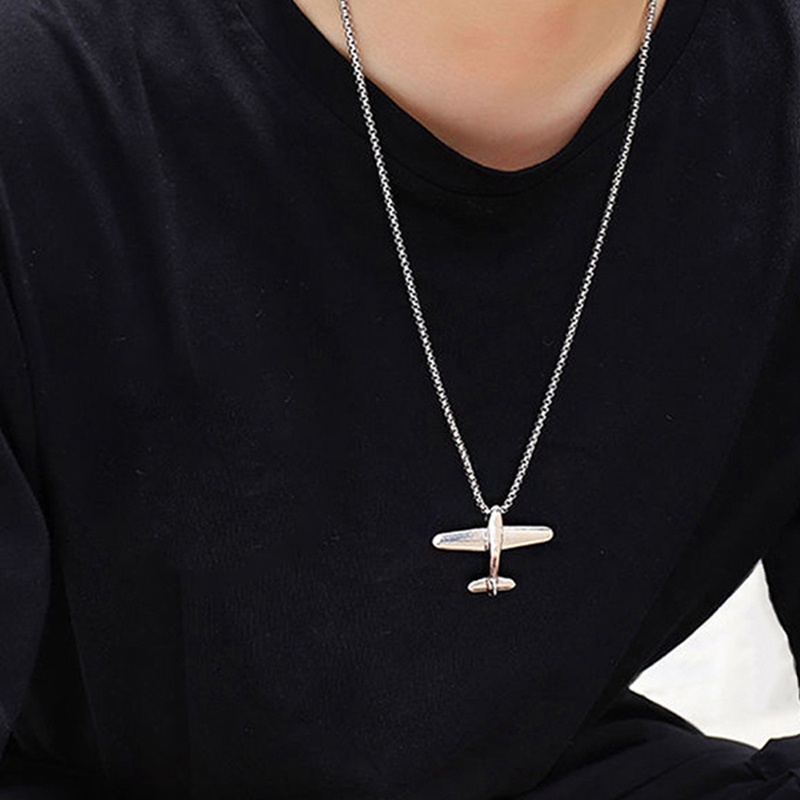 Ygt Vòng cổ Thép Titan Mặt Hình Máy Bay Thời Trang Cho Nam Nữ