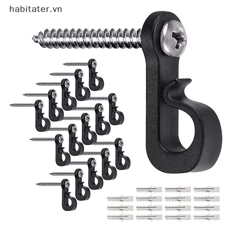 Đèn Móc Treo Ngoài Trời Tiện Dụng Chất Lượng Cao | Dây Đèn Led Có Móc Treo Trang Trí Ngoài Trời | Móc Treo Đèn Trang Trí Hình Chữ Q Kèm Ốc Vít Cố Định