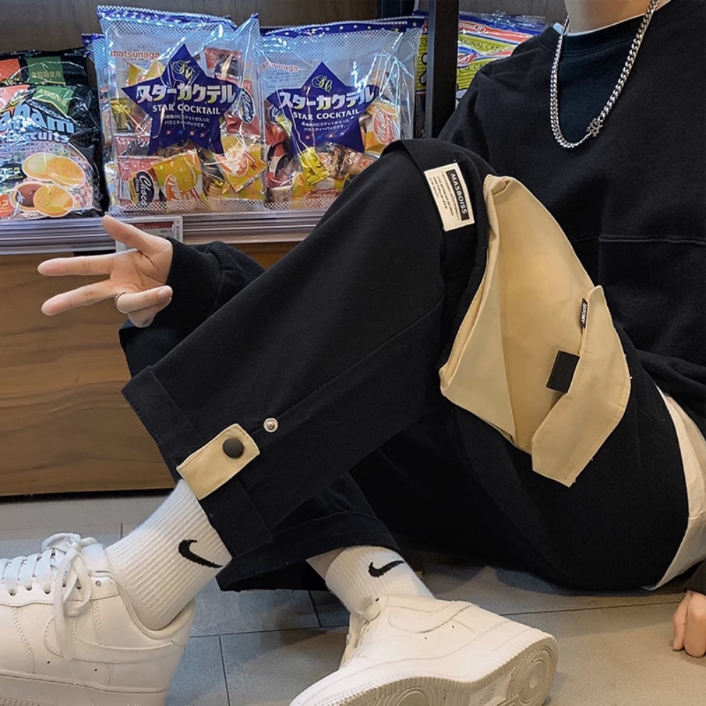 Quần Dài Dáng Rộng Phong Cách Retro Nhật Bản Thời Trang Xuân Thu Cho Nam