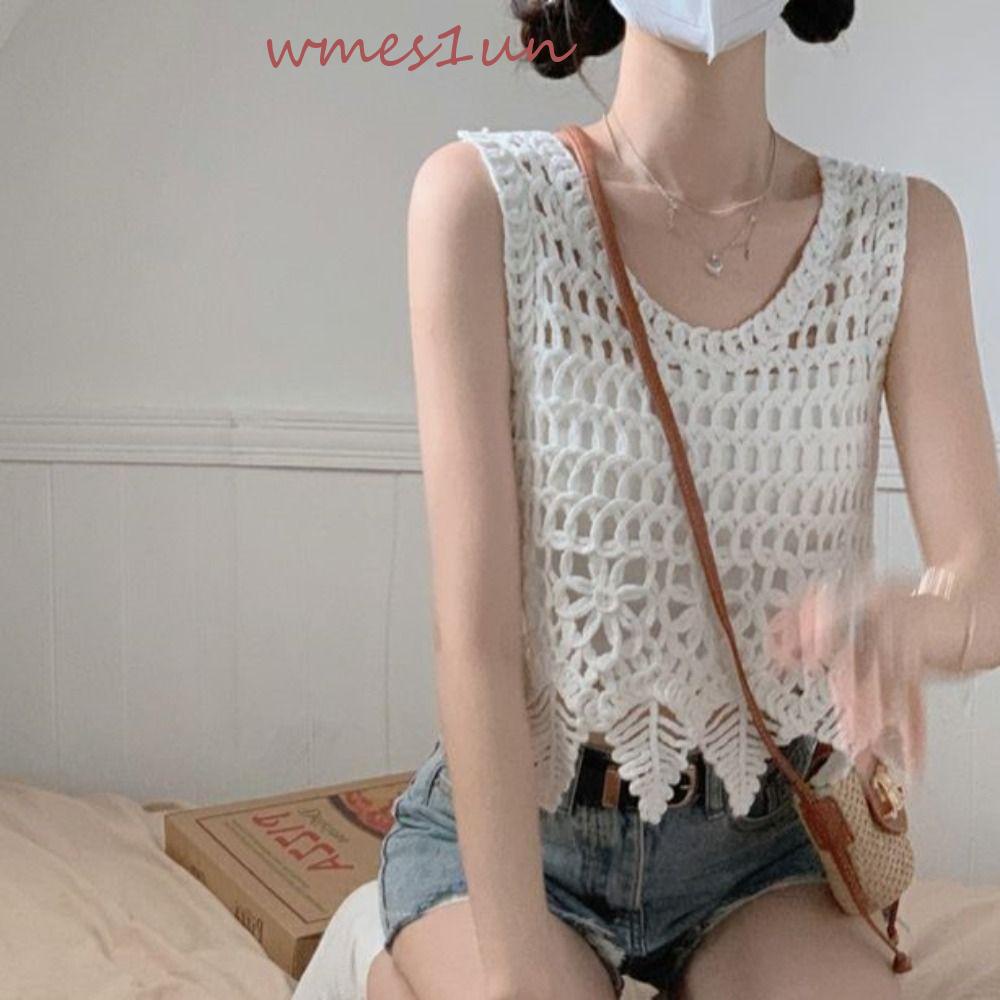 Áo Croptop Sát Nách Mềm Khoét Lỗ Họa Tiết Hoa 15H Phong Cách Hàn Quốc Cho Nữ