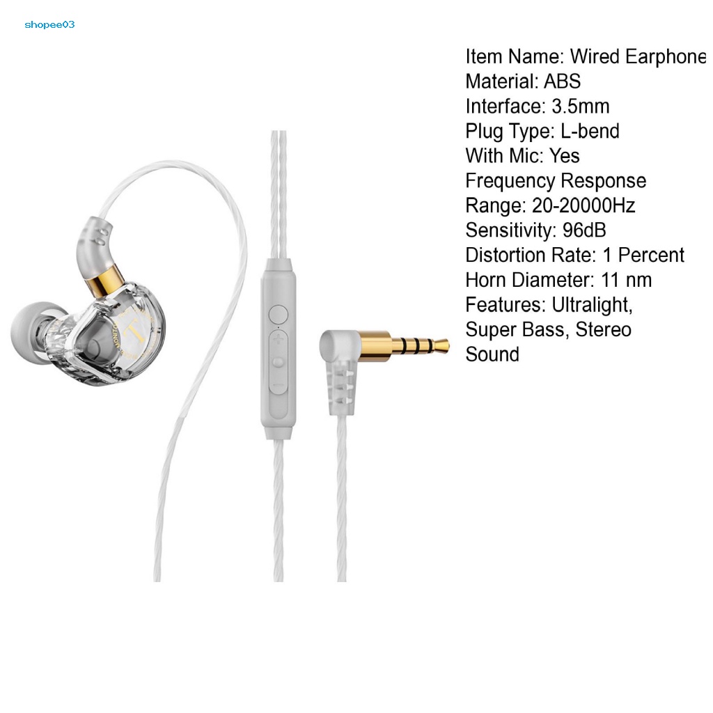 Tai Nghe Thể Thao Nhét Tai Có Dây Âm Thanh Nổi Có Mic Chất Lượng Cao
