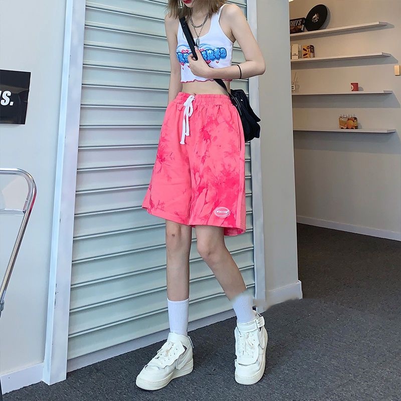 Quần Short Dáng Suông Rộng Màu Nhuộm Thời Trang Mùa Hè Cho Nam Và Nữ