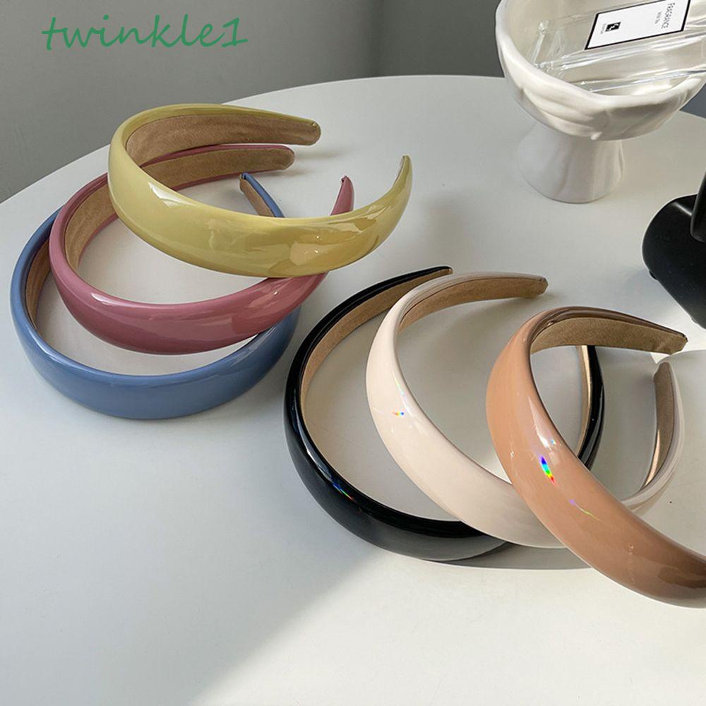 Băng Đô Bằng Da PU Màu Trơn Đơn Giản Cho Nữ