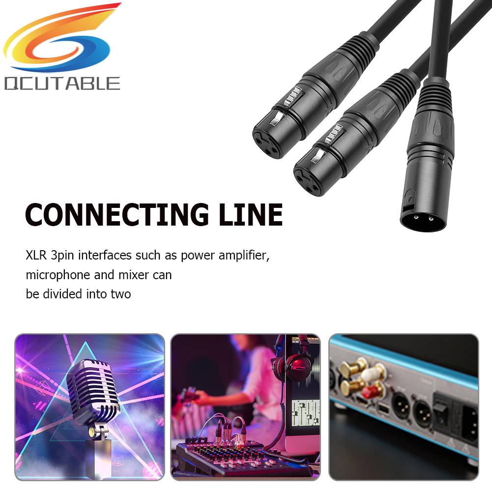 Cáp ChuyểN ĐổI Chữ Y 50cm 3 Pin XLR Sang Dual Female - MàU Đen