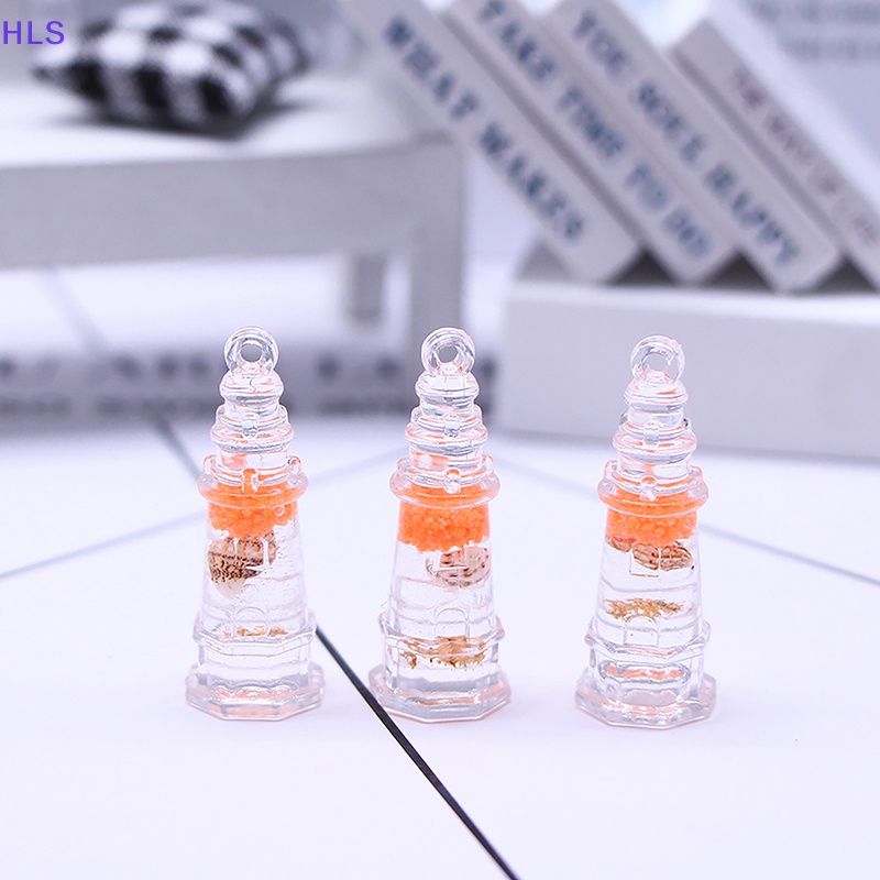 [HLS] Set 2 Khuyên Tai / Móc Khóa / Điện Thoại Mini Hình Ngọn Hải Đăng Bằng Nhựa Resin Dạ Quang DIY