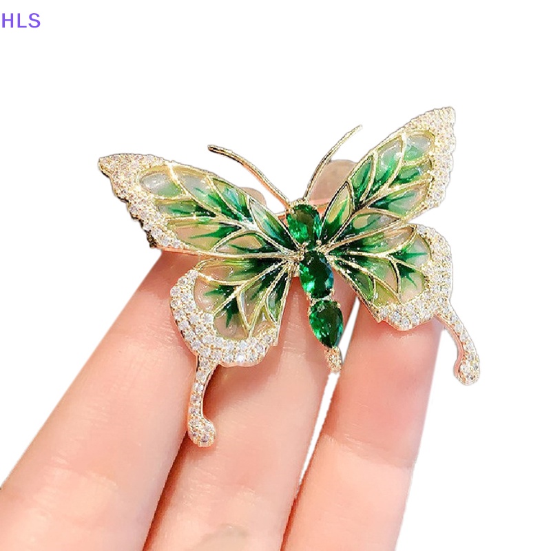 Ghim Cài Áo Hình Bướm Đính Pha Lê Phong Cách Vintage