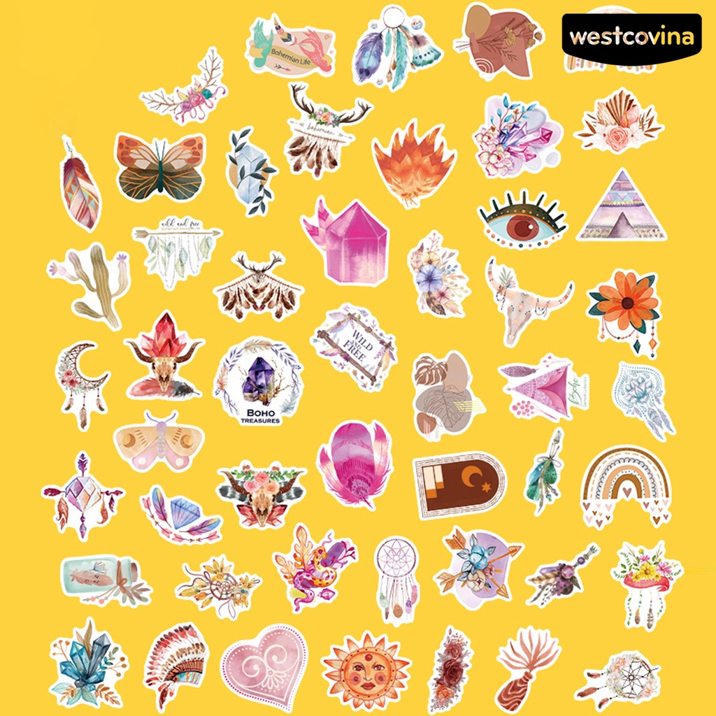 [WSTN]✎Bộ 50 Miếng Dán Tự Dính Bằng PVC Chống Thấm Nước Họa Tiết Graffiti Trang Trí Hành Lý / Ngăn