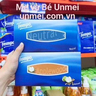 Tempo - khăn giấy hộp tempo 3 lớp hương gỗ táo/không mùi - 86 tờ/hộp giấy