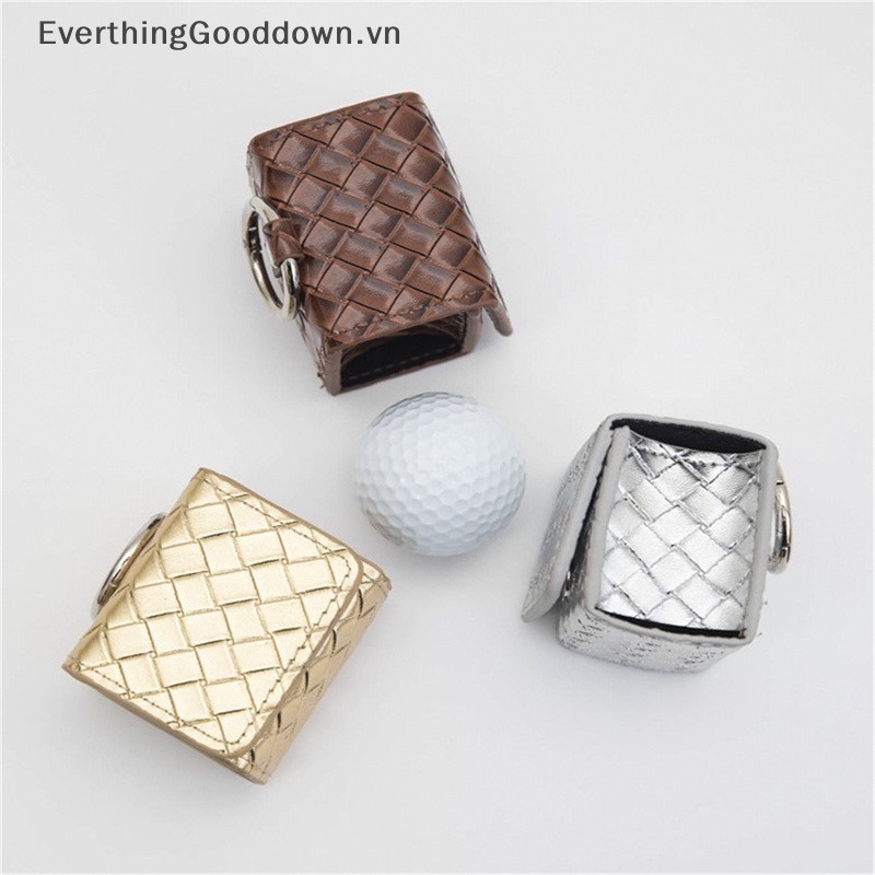 Everthinggooddown Túi Đeo Hông Mini Bằng Da PU Hình Vuông Đựng Bóng Golf Chống Thấm Nước