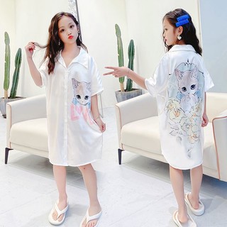 Váy ngủ trẻ em Váy ngủ ngắn tay cho bé gái Váy ngủ mùa hè bằng lụa băng ngắn tay cho bé gái Bộ đồ ngủ mùa hè Váy phục vụ tại nhà * & & -
