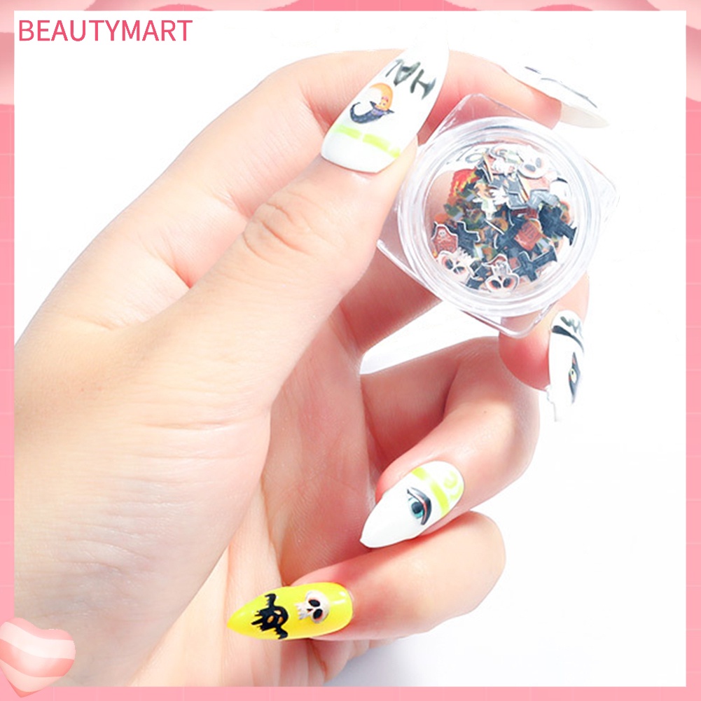 Set 2 Hộp Sequin Trang Trí Móng Nghệ Thuật Chủ Đề Halloween