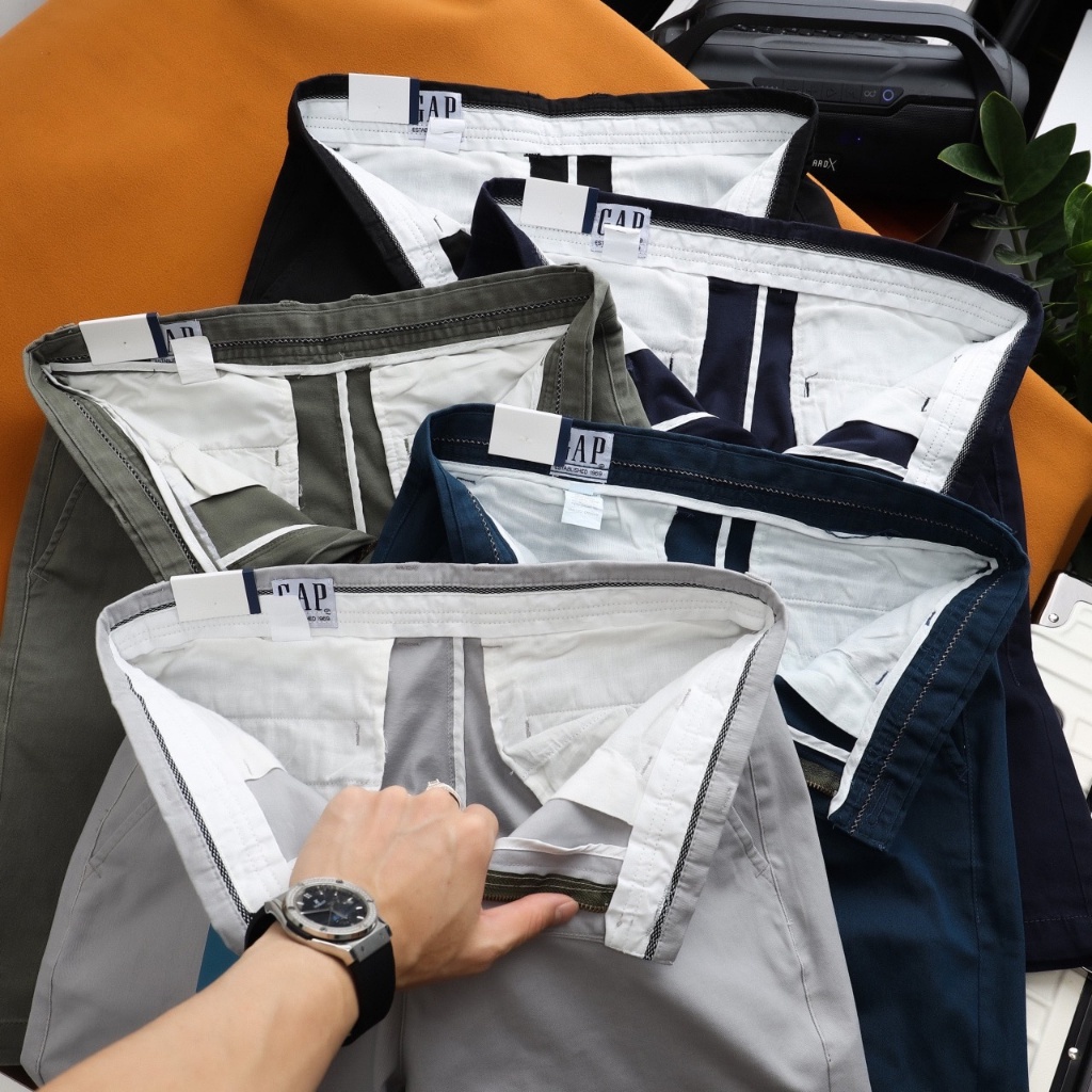 HÀNG VNXK - Quần short kaki màu rêu co giãn thoải mái cùng bảng màu cơ bản cho các anh nhé - QSGAP2 -