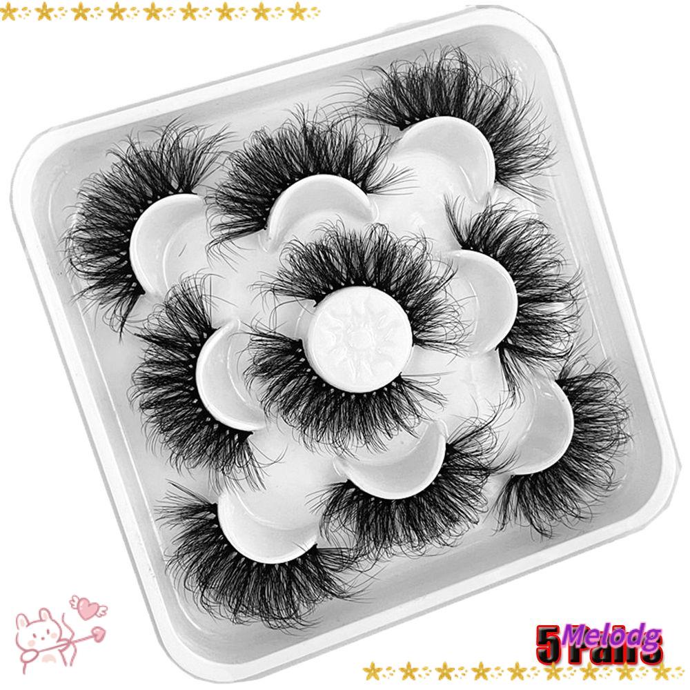 MELODG Set 5 Cặp Lông Mi Giả Skohed Mềm Mại 3D