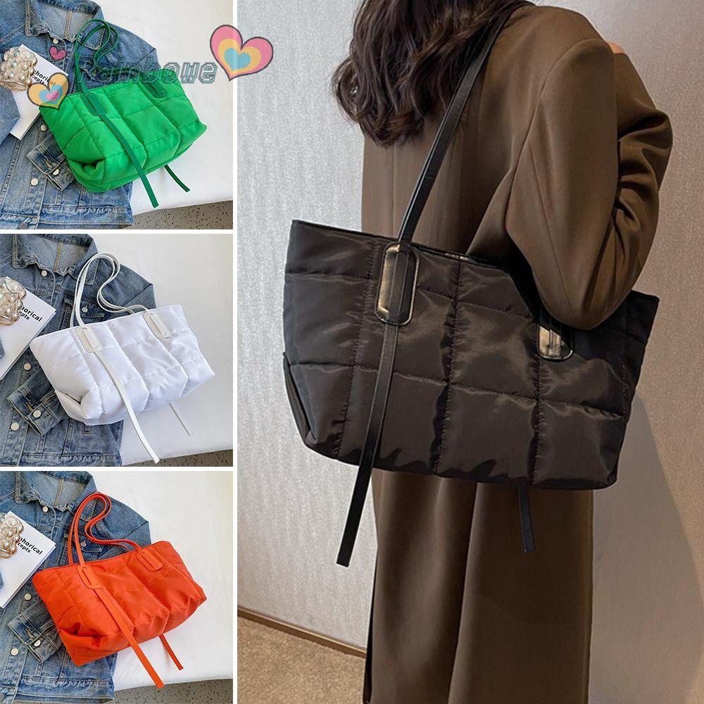 Túi Xách Vải Cotton Có Tay Cầm Sức Chứa Lớn Màu Cầu Vồng Dành Cho Đi Du Lịch