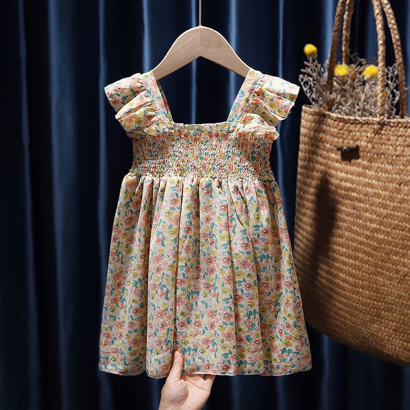 Đầm Hoa Mềm Mại Thoải Mái Thời Trang Mùa Hè Cho Bé Gái