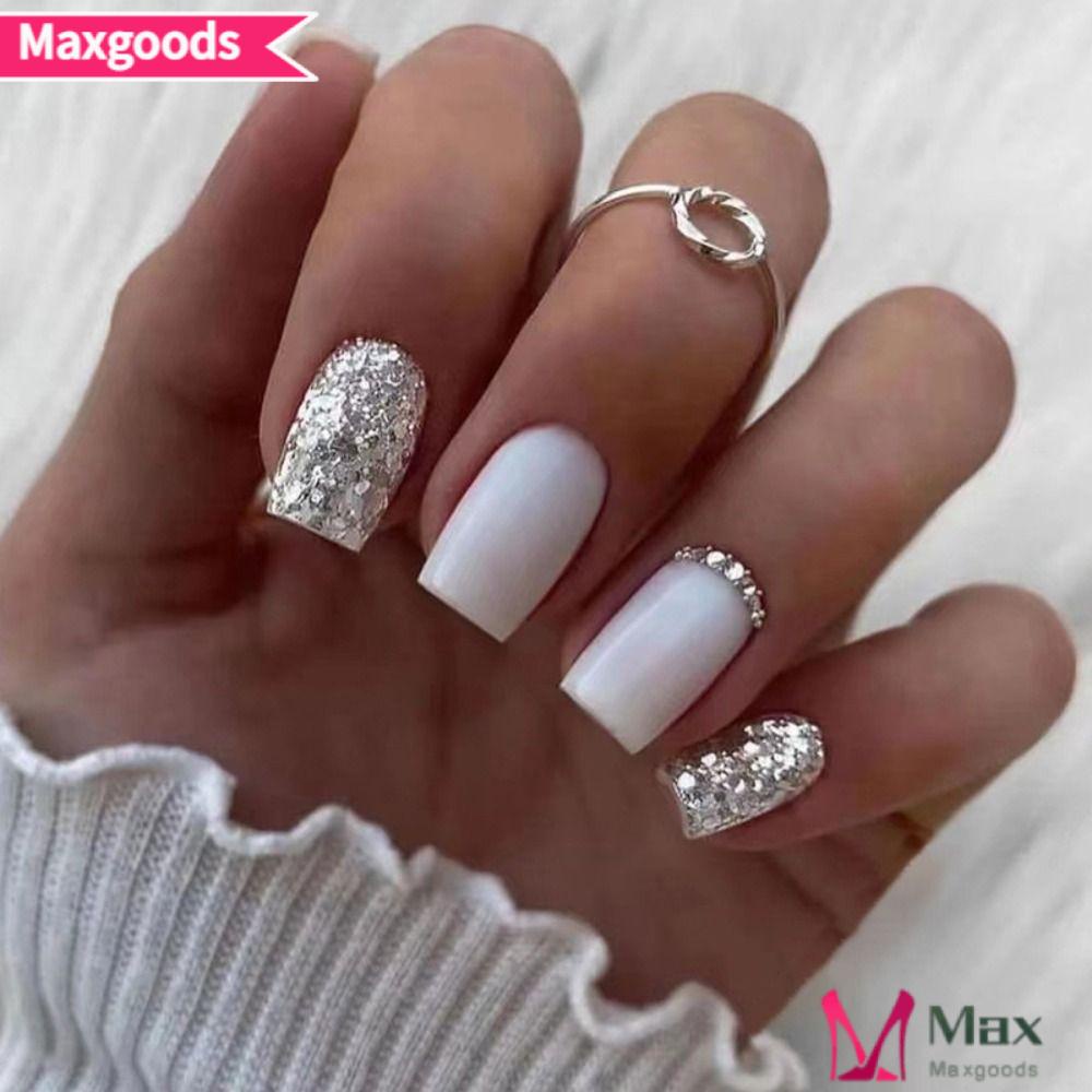 MAXG Set 24 Móng Tay Giả Có Thể Tháo Rời Edge