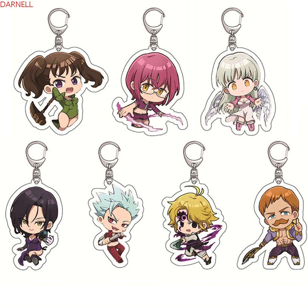 DARNELL Móc Chìa Khóa Bằng Acrylic Hình Hoạt Hình Anime Nhật Bản Dễ Thương