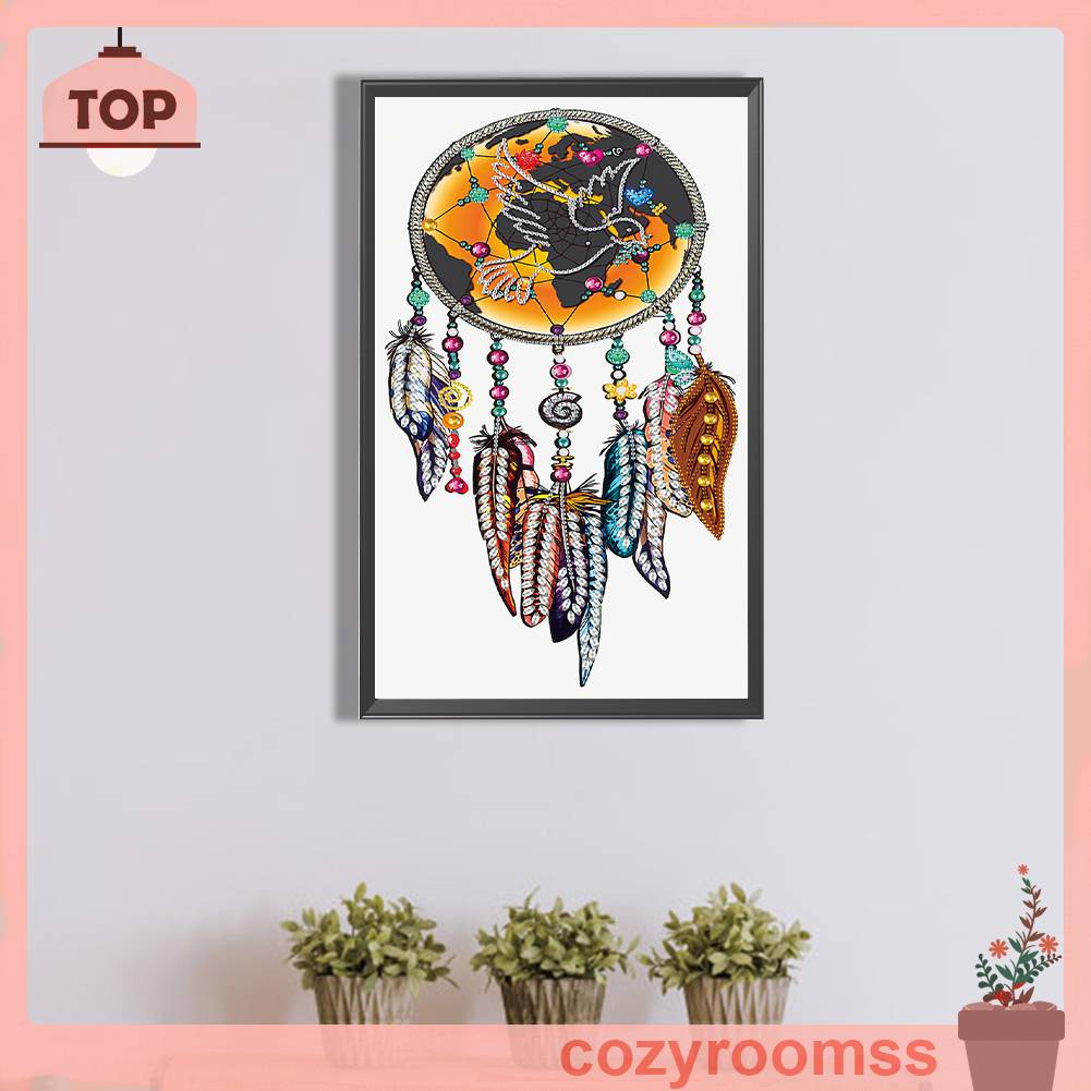 Tranh Đính Đá 5D DIY Họa Tiết Dreamcatcher Để Trang Trí Nhà