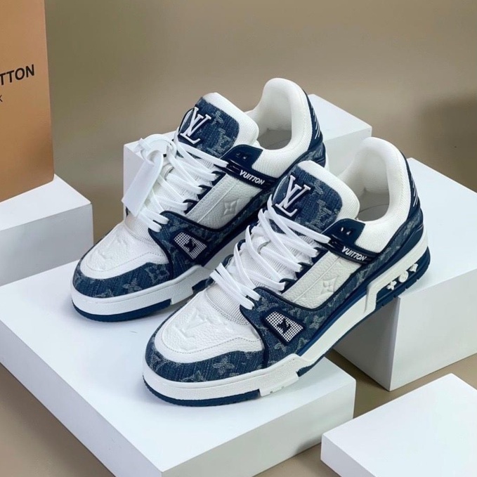 Giày Thể Thao LV Trainer, Louis Vuitton Trainer Black White, Giày LV Louis Vuitton Nam Nữ CAO CẤP