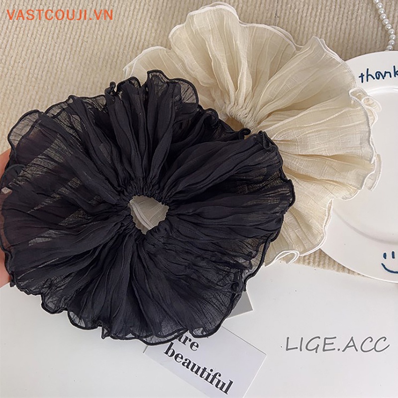 Dây Buộc Tóc Vải Cotton Hai Lớp Họa Tiết Hoa Thời Trang Cho Nữ